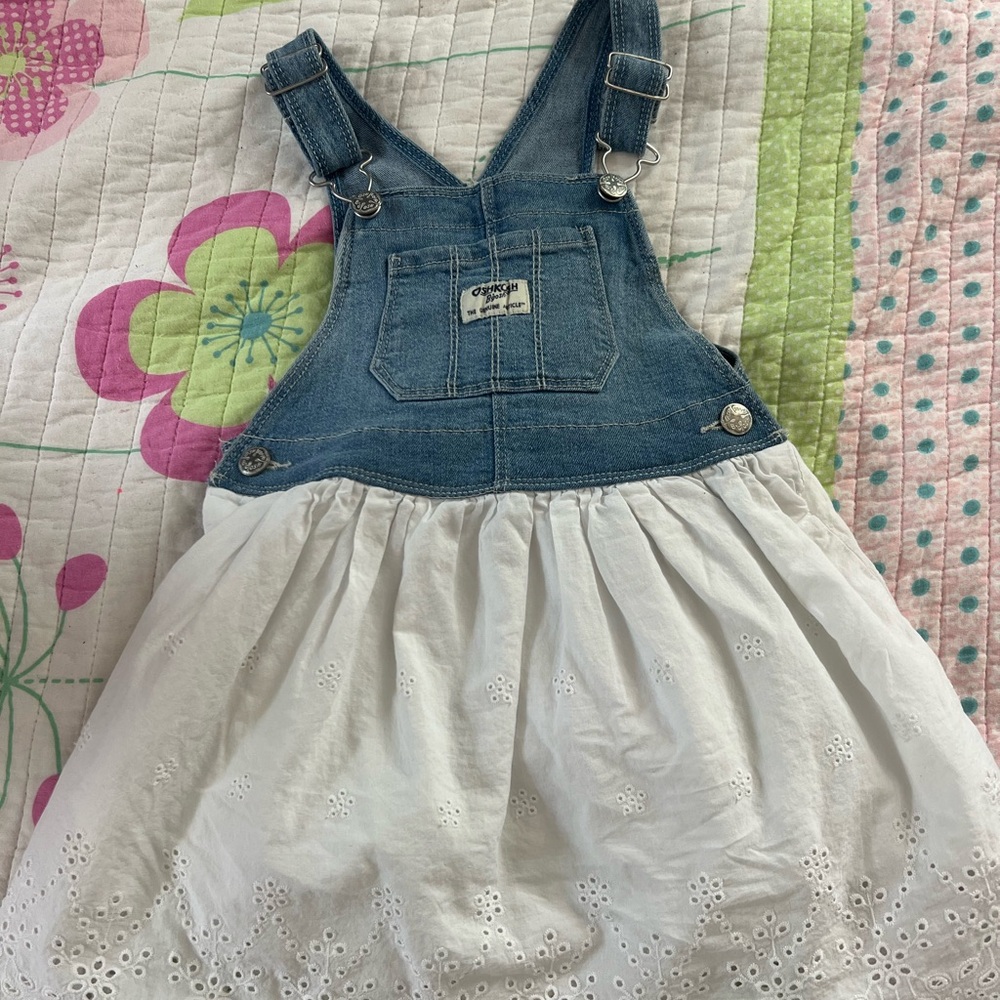 Denim and White Kids Overall Dress